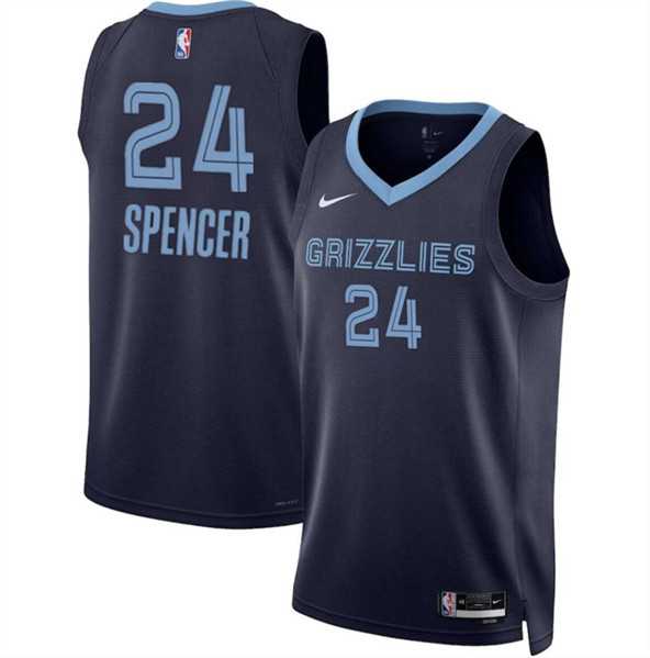 Men%27s Memphis Grizzlies #24 Cam Spencer Navy 2024 Draft Icon Edition Stitched Jersey Dzhi